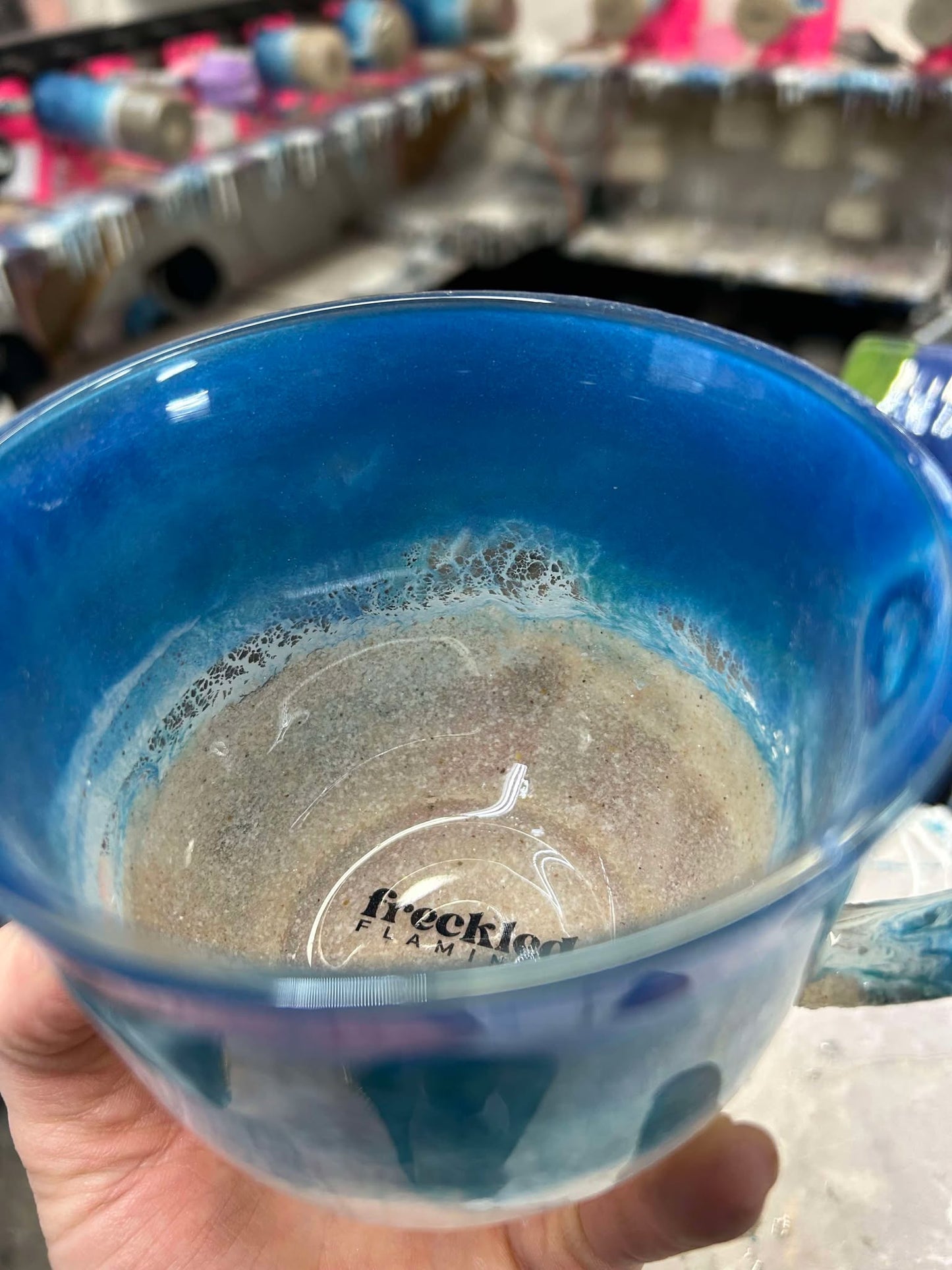 WHOLESALE- Blue Beach Made w/ Real Sand- 18 oz. Coffee Mug