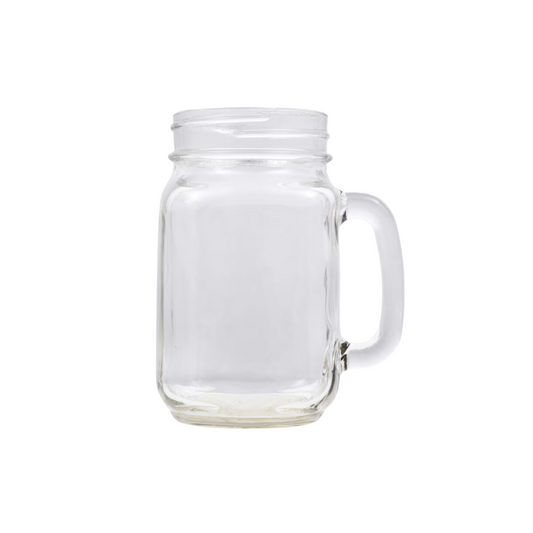 Glass Pint Jar Country Style Mugs, 16 oz.