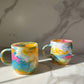 Ready to Ship - Colorful Hand Poured Glass Espresso Cup 4 oz. Set of two