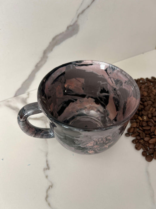 Ready to Ship - 16 oz. Colorful Swirl Coffee Mug -  Black, Charcoal Grey & Rose Gold