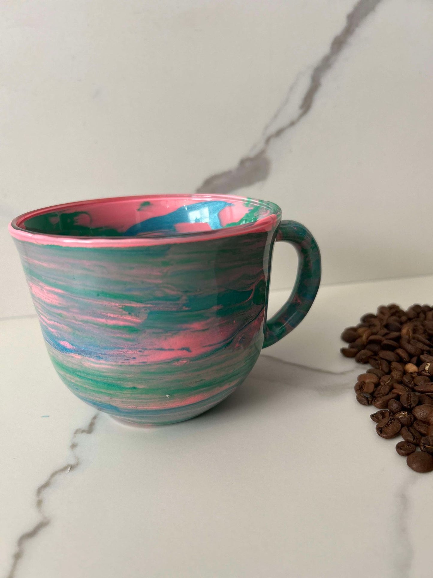 Ready to Ship - 16 oz. Pinks & Greens Coffee Mug