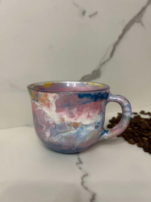 Ready to Ship - 16 oz. Swirl Coffee Mug pinks, blues, yellow, white