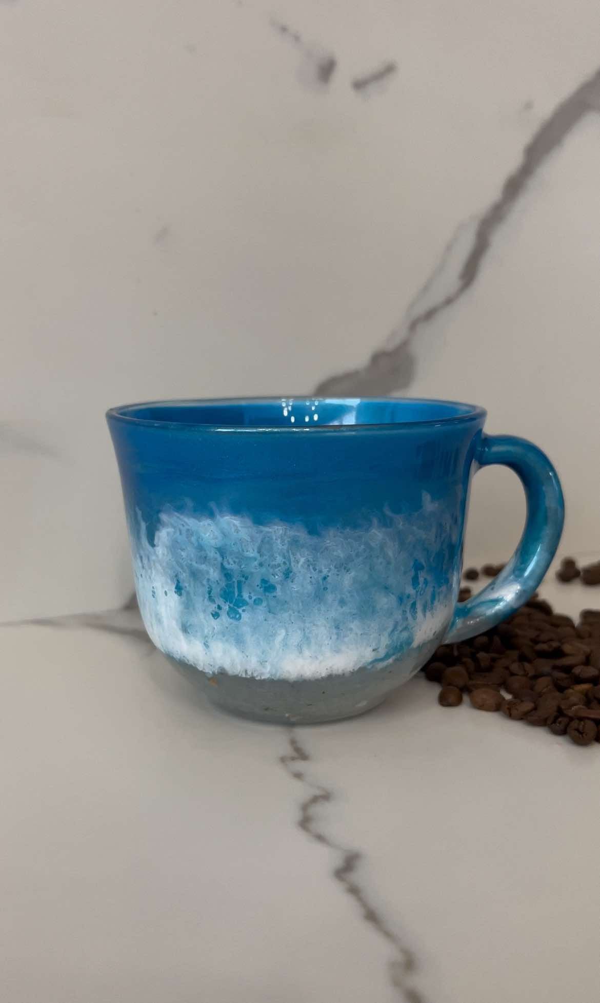 Ready to Ship - 16 oz. Foamy Beach Inspired Wave Coffee Mug