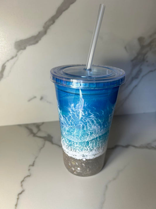 Acrylic Tumbler with lid & straw, 16 oz.