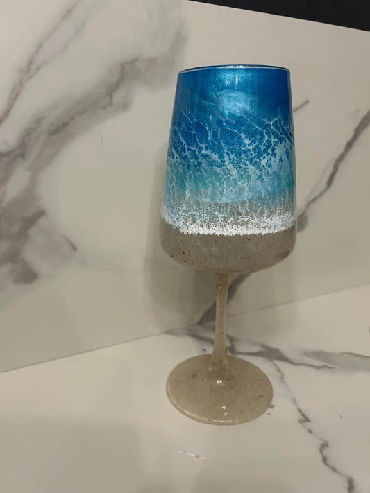 *Flawed* Ready to Ship - 17 oz. Stemmed Beach Inspired Wine Glass