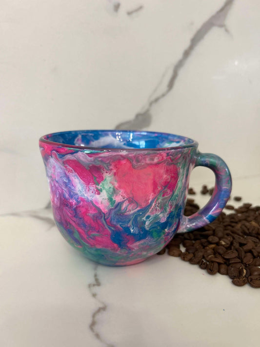 Ready to Ship - 16 oz. Multi Swirl Coffee Mug - peach, blue, green, white, purple & hot pink