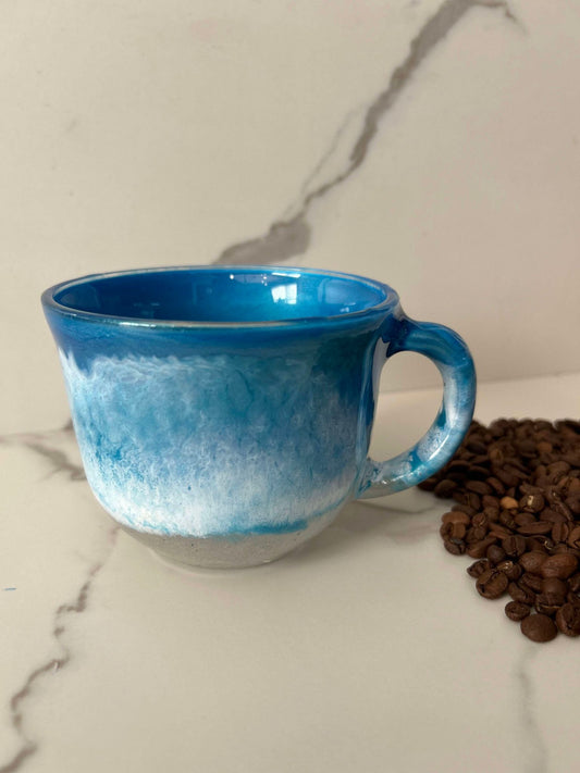 Ready to Ship - 16 oz. Beach Inspired Coffee Mug w/ foamy waves