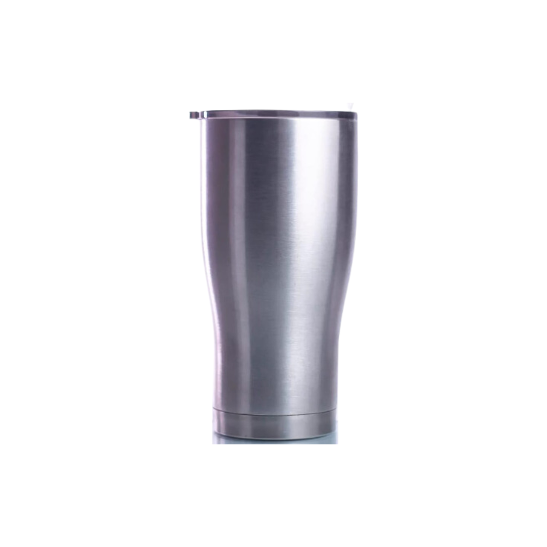 Modern Curve Stainless Steel Tumbler w/ vacuum sealed lid, 30 oz.