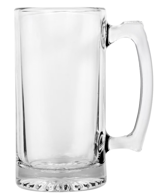 Glass Sports Mugs with Handles, 26.5 oz.