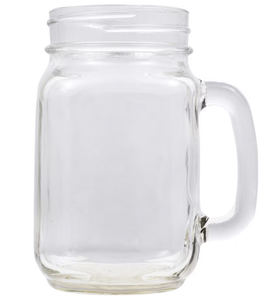 Glass Pint Jar Country Style Mugs, 16 oz.