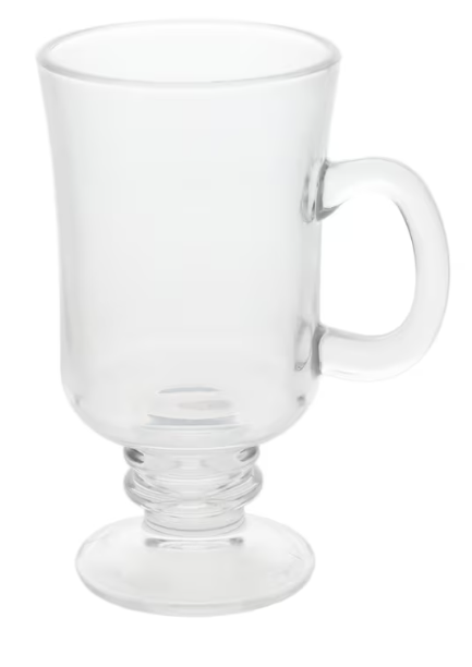 Clear Glass Irish Coffee Mugs, 8 oz.