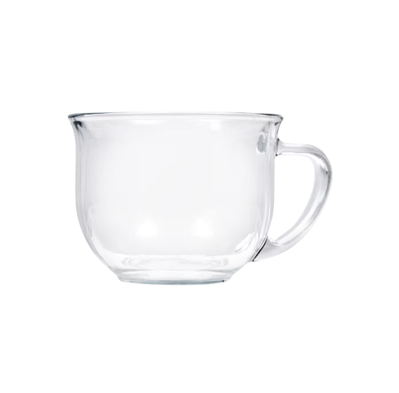 Large Wide Mouth Glass Coffee Mug, 16 oz.